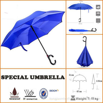 Manual open & auto close 27inch 8ribs inverted/ reverse umbrella (Lanbo-SP001)